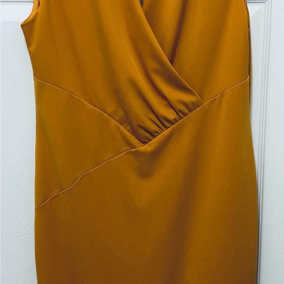 ALEXIA ADMOR Gold Cora Ruched Asymmetric Sheath Dress Size 14 - Picture 5 of 6